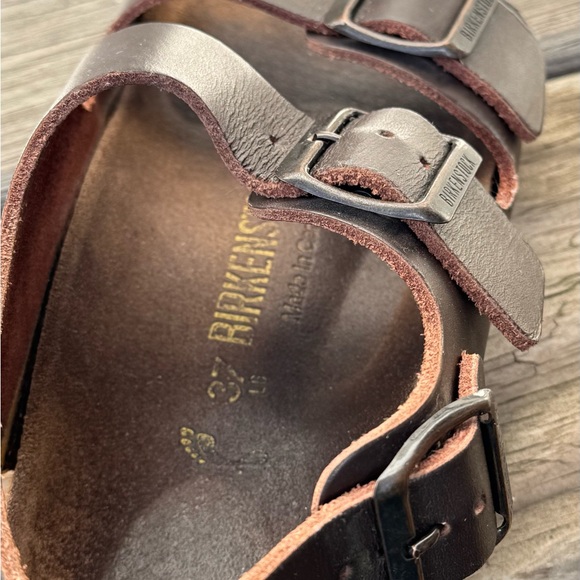 Birkenstock Milano Genuine Leather Top Chocolate Brown Sandals. Made In Germany - Picture 5 of 6